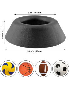 Soporte para Pelotas Zorfeter de Plástico Negro 35mm 2