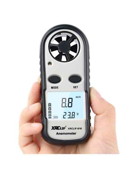 Anemómetro Digital XRCLIF de Mano con Termómetro - 0-30 m/s