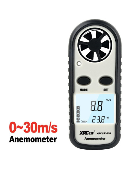 Anemómetro Digital XRCLIF de Mano con Termómetro - 0-30 m/s