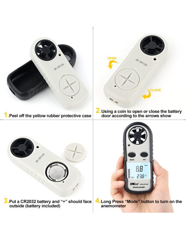 Anemómetro Digital XRCLIF de Mano con Termómetro - 0-30 m/s
