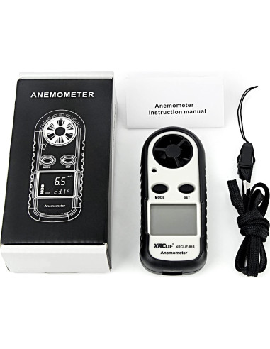Anemómetro Digital XRCLIF de Mano con Termómetro - 0-30 m/s