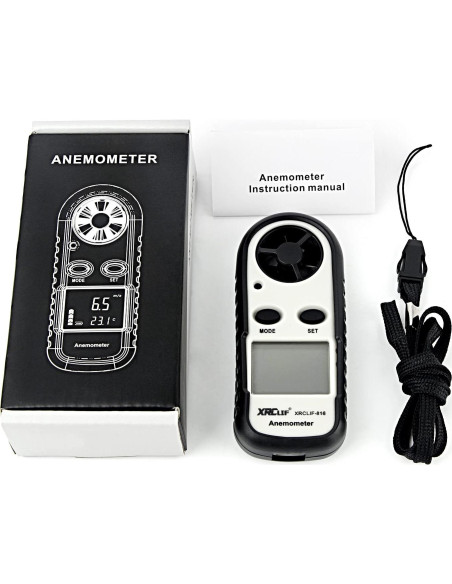 Anemómetro Digital XRCLIF de Mano con Termómetro - 0-30 m/s
