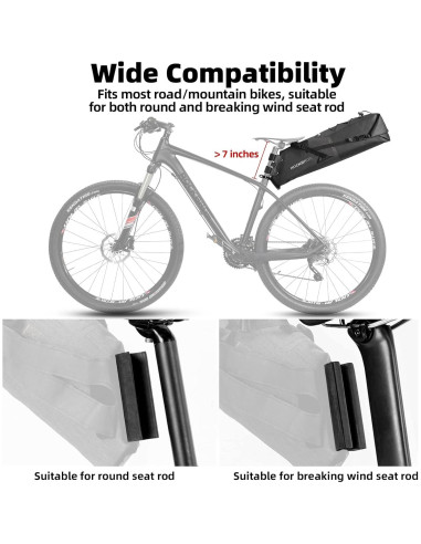 Bolsa de Sillín ROCKBROS Impermeable 14L Ajustable