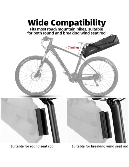 Bolsa de Sillín ROCKBROS Impermeable 14L Ajustable