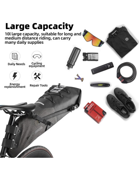 Bolsa de Sillín ROCKBROS Impermeable 14L Ajustable