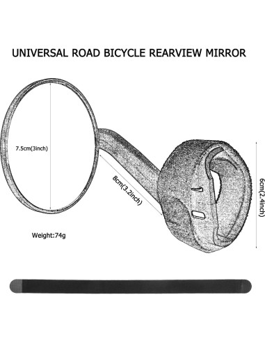 Espejo Convexo para Bicicleta de Carretera PUYUEYAO R3 Izquierda
