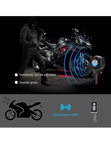 Sistema de Alarma para Motocicleta Rupse LARA08-A 125dB