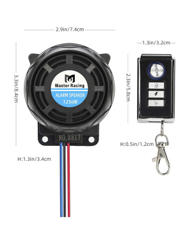 Sistema de Alarma para Motocicleta Rupse LARA08-A 125dB