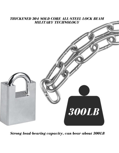 Candado de Cadena de Seguridad Zxglxinyao 80cm Acero Inoxidable