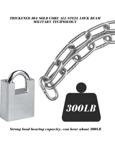 Candado de Cadena de Seguridad Zxglxinyao 80cm Acero Inoxidable