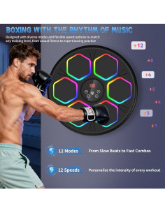 Máquina de Boxeo Musical GAINO HJ-108 con 2 Guantes, 12 Modos 2