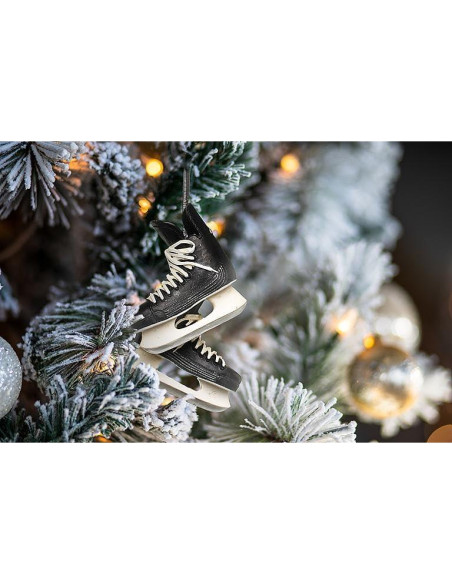 Adorno de Patines de Hockey Abbott de Resina Negro 6.5cm