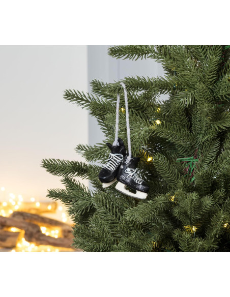 Adorno de Patines de Hockey Abbott de Resina Negro 6.5cm