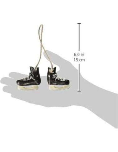 Adorno de Patines de Hockey Abbott de Resina Negro 6.5cm
