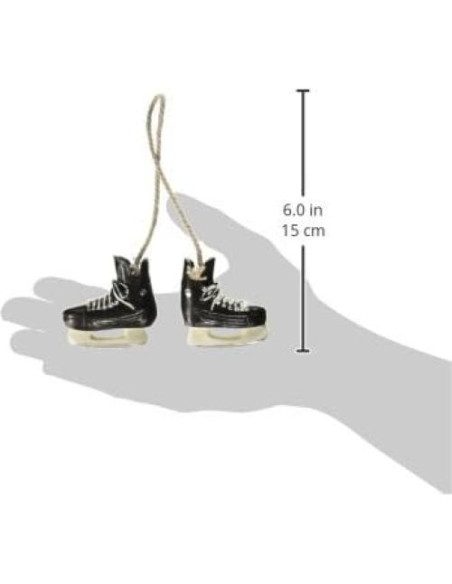 Adorno de Patines de Hockey Abbott de Resina Negro 6.5cm