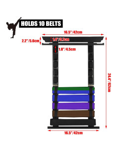 Organizador de Cinturones de Artes Marciales JUXYES para 10 Cinturones 2