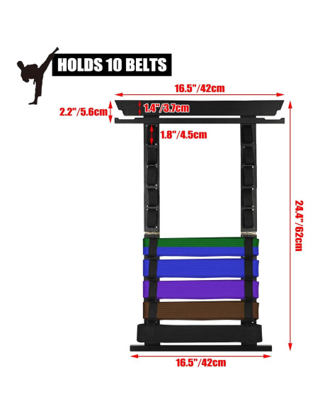 Organizador de Cinturones de Artes Marciales JUXYES para 10 Cinturones