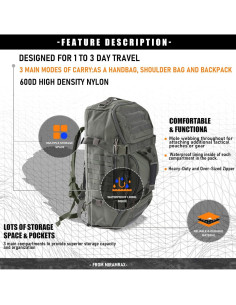 Bolsa de gimnasio Duffle Miramrax 25L Impermeable Verde 2