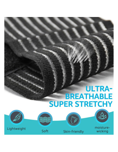 Banda de Muñeca de Compresión HGBOO TECH - 2 Pcs, Tela Transpirable