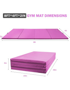 Colchoneta de Gimnasia Plegable Fitvids 243.84x121.92cm Rosa 2