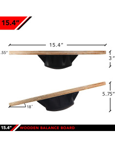 Tabla de Equilibrio JFIT 40x40 cm - Madera Inestable 136 kg 2