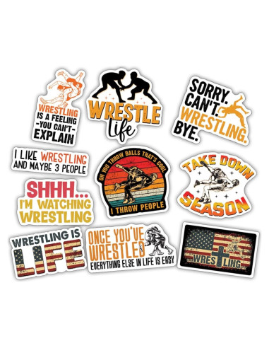 Hoja de Stickers Lucha Libre TAYTA 10pcs Vinilo Impermeable