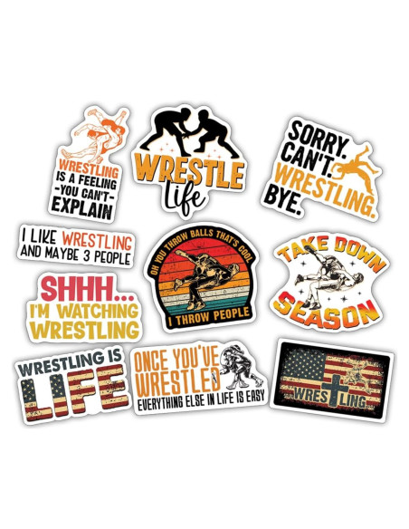 Hoja de Stickers Lucha Libre TAYTA 10pcs Vinilo Impermeable