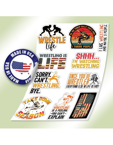 Hoja de Stickers Lucha Libre TAYTA 10pcs Vinilo Impermeable