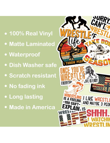 Hoja de Stickers Lucha Libre TAYTA 10pcs Vinilo Impermeable