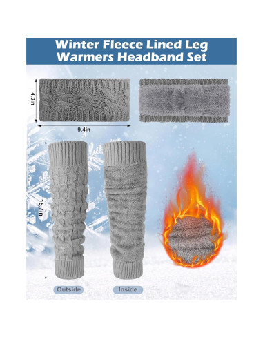 Conjunto de calentadores de piernas y diadema Chuarry - Invierno