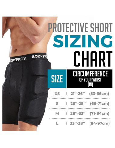 Pantalones Cortos Protectores Bodyprox Mediano Negro para Snowboard