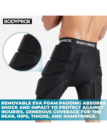 Pantalones Cortos Protectores Bodyprox Mediano Negro para Snowboard