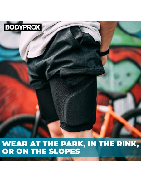 Pantalones Cortos Protectores Bodyprox Mediano Negro para Snowboard
