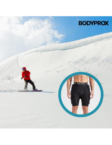 Pantalones Cortos Protectores Bodyprox Mediano Negro para Snowboard