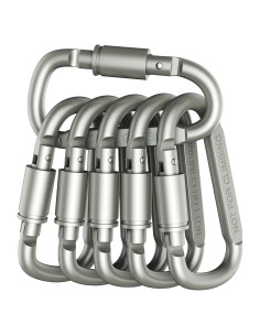 Mosquetones de Aluminio Outmate D-Ring - Paquete de 6 - 68 kg