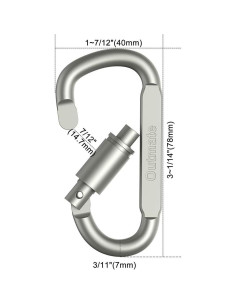 Mosquetones de Aluminio Outmate D-Ring - Paquete de 6 - 68 kg 2