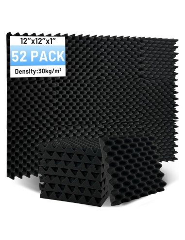 Paneles Acústicos Focusound 52 Pack 1"x1" para Aislamiento Sonoro
