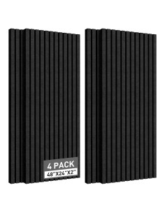 Paneles de Espuma Acústica Aislantes 4 Piezas 121.9x60.9cm Negro