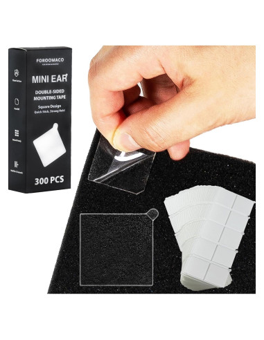 300 Cintas Adhesivas Doble Cara Mini Oreja Foroomaco 3x3cm