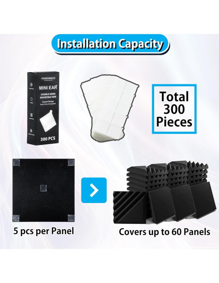 300 Cintas Adhesivas Doble Cara Mini Oreja Foroomaco 3x3cm