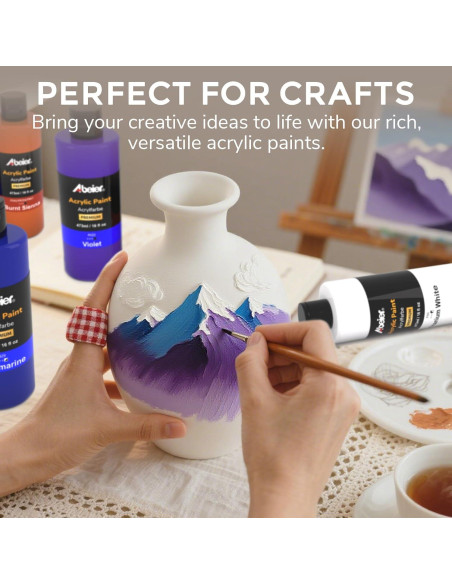 Set de Pintura Acrílica ABEIER 15 Colores 473ml Mate No Tóxica
