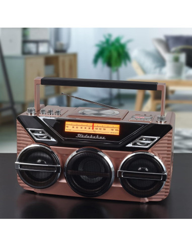 Boombox Retro Studebaker Avanti con Bluetooth y CD 5.12kg