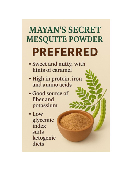 Polvo de Mesquite Orgánico USDA 450g - Superalimento Vegano