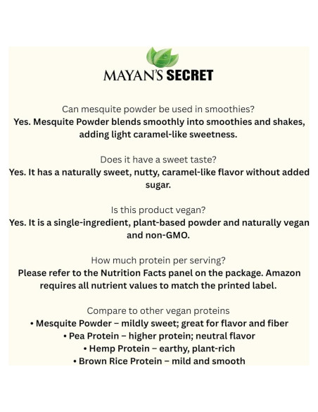 Polvo de Mesquite Orgánico USDA 450g - Superalimento Vegano