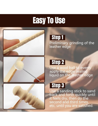 Sellador de Bordes de Cuero JAOJAO 60ml Acabado Brillante