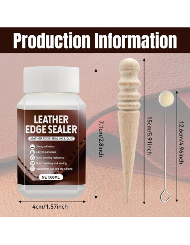 Sellador de Bordes de Cuero JAOJAO 60ml Acabado Brillante