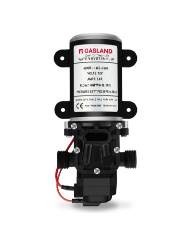 Bomba de Agua GASLAND 12V CC 6.06 LPM 65 PSI para RV y Jardín