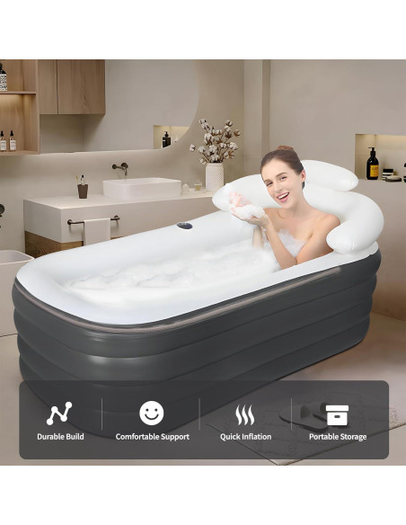 Bañera Inflable Crossing King Plegable para Adultos 151L