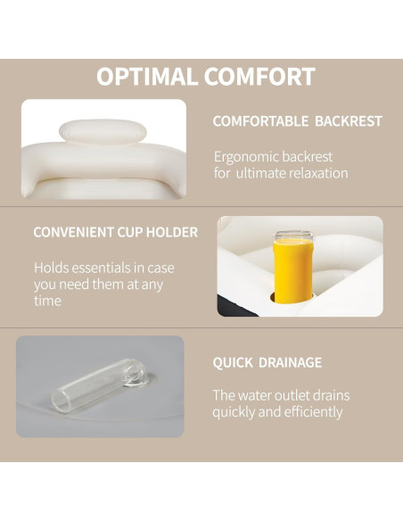 Bañera Inflable Crossing King Plegable para Adultos 151L