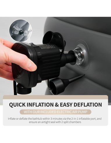 Bañera Inflable Crossing King Plegable para Adultos 151L